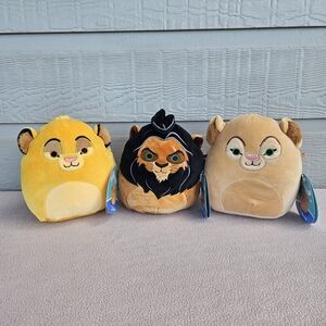 Squishmallows Lot of 3 Disney The Lion King Set Simba Nala Scar 6.5"
